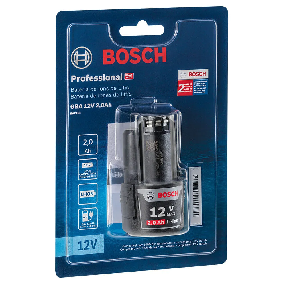 Bateria de Íons de Lítio Bosch GBA 12V 2,0Ah