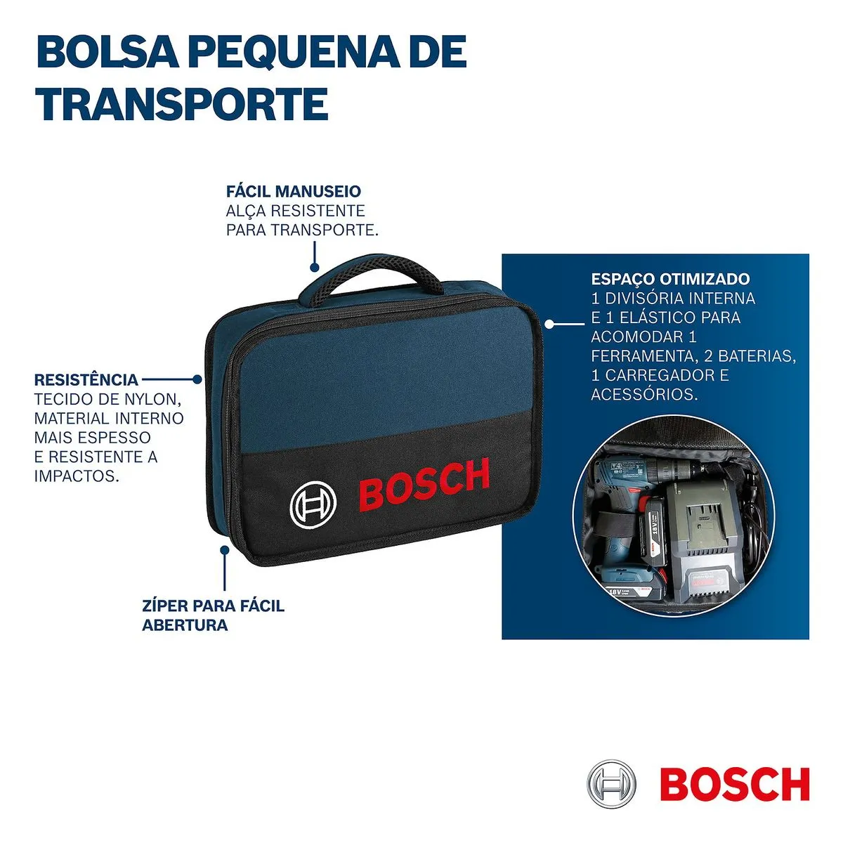 Bolsa mini para transporte de ferramenta Bosch