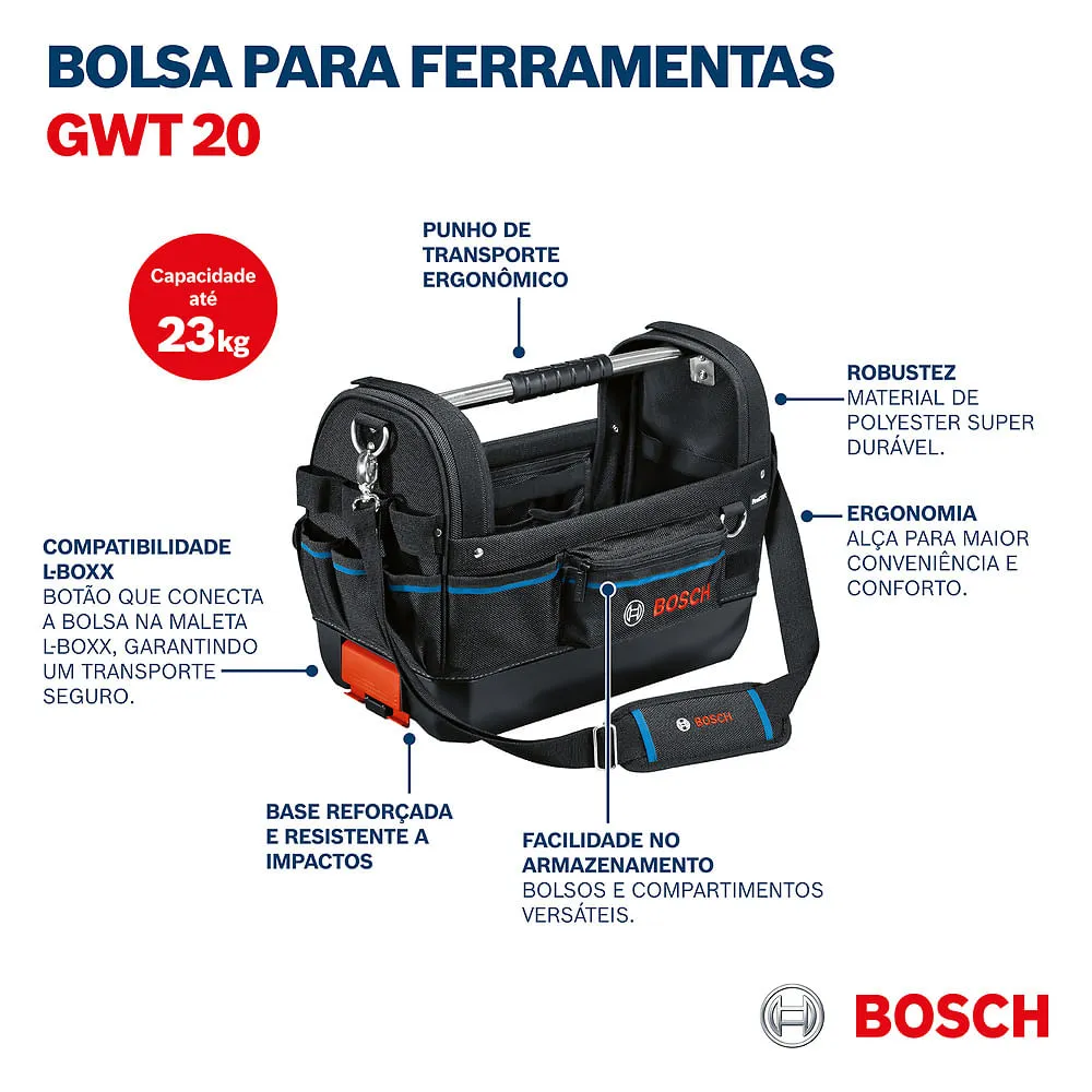 Bolsa para transporte de ferramentas Bosch GWT 20 até 23kg