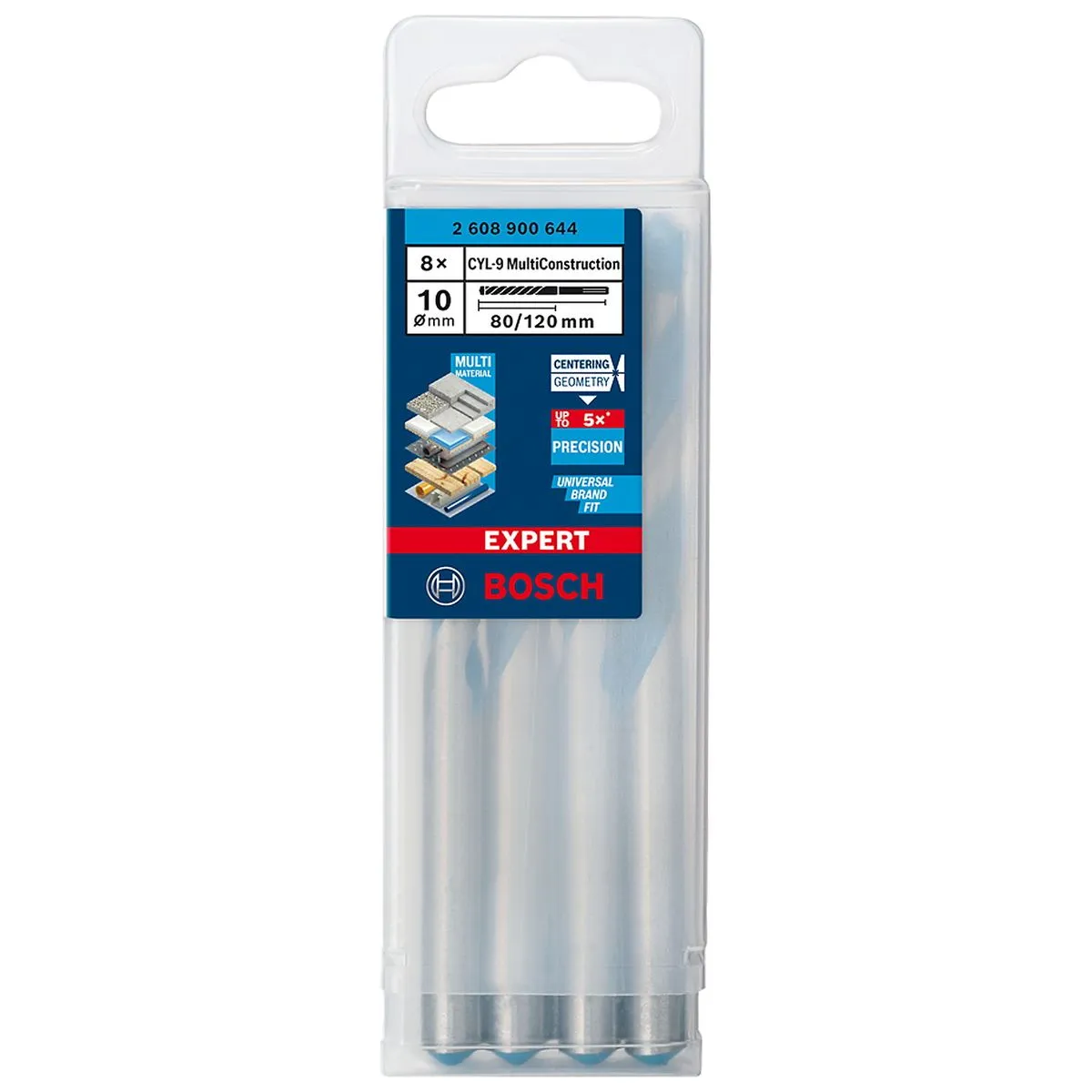Broca Bosch EXPERT CYL-9 Multiconstruction Ø 10x80x120mm 8pçs