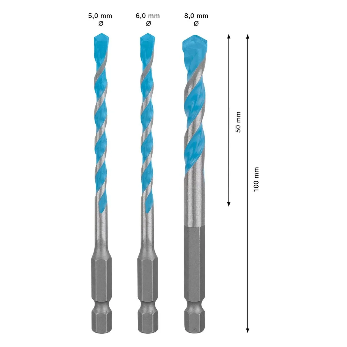 Broca Bosch EXPERT HEX-9 Multiconstruction Ø5,6,8mm 3 peças