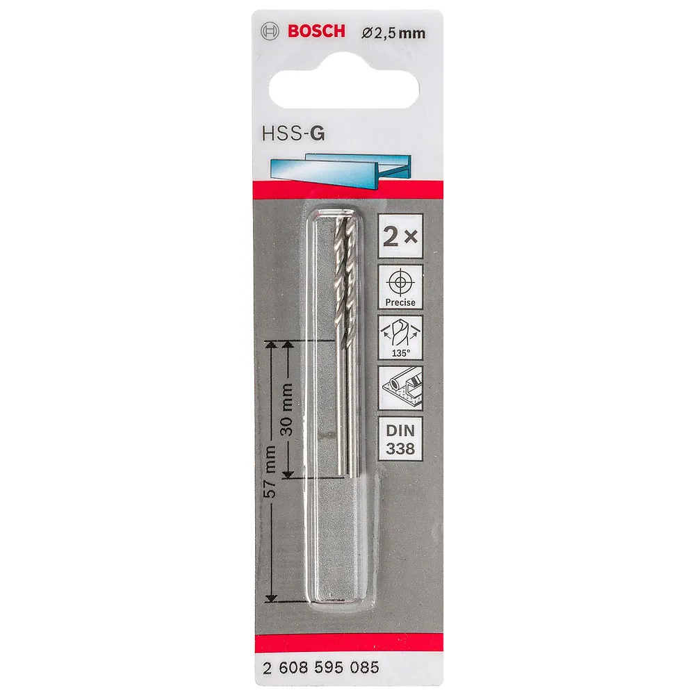 Broca Metal Bosch Aço Rápido HSS-PointTeQ, 2 peças