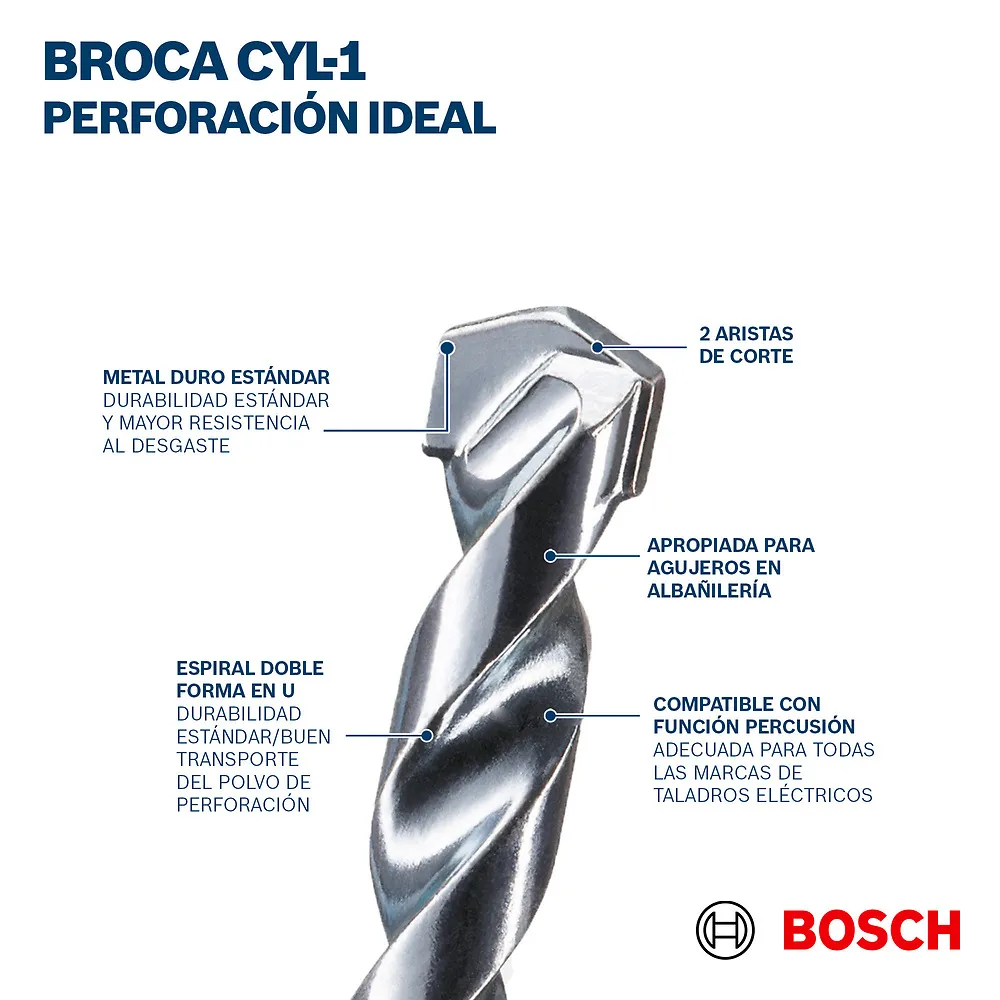Broca para concreto Bosch CYL-1, 5 peças