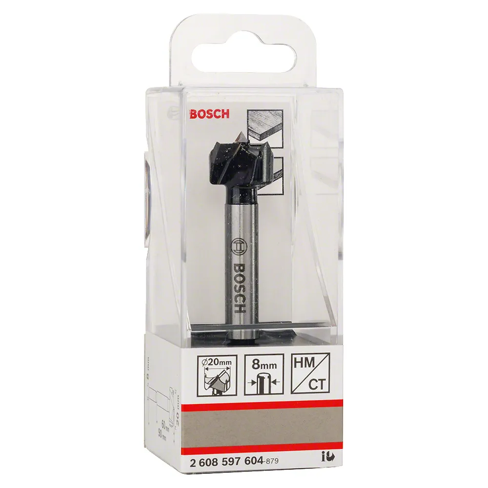 Broca para dobradiça Bosch TCT/HSS 20x90x8mm