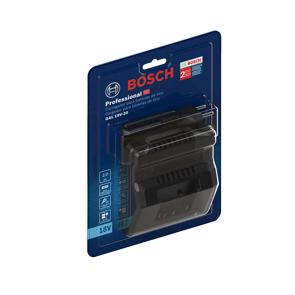 Carregador de bateria Bosch 18V GAL 18V-20 Bivolt