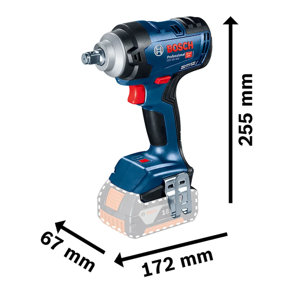 Chave de Impacto Bosch GDS 18V-400 18V 2 baterias e maleta