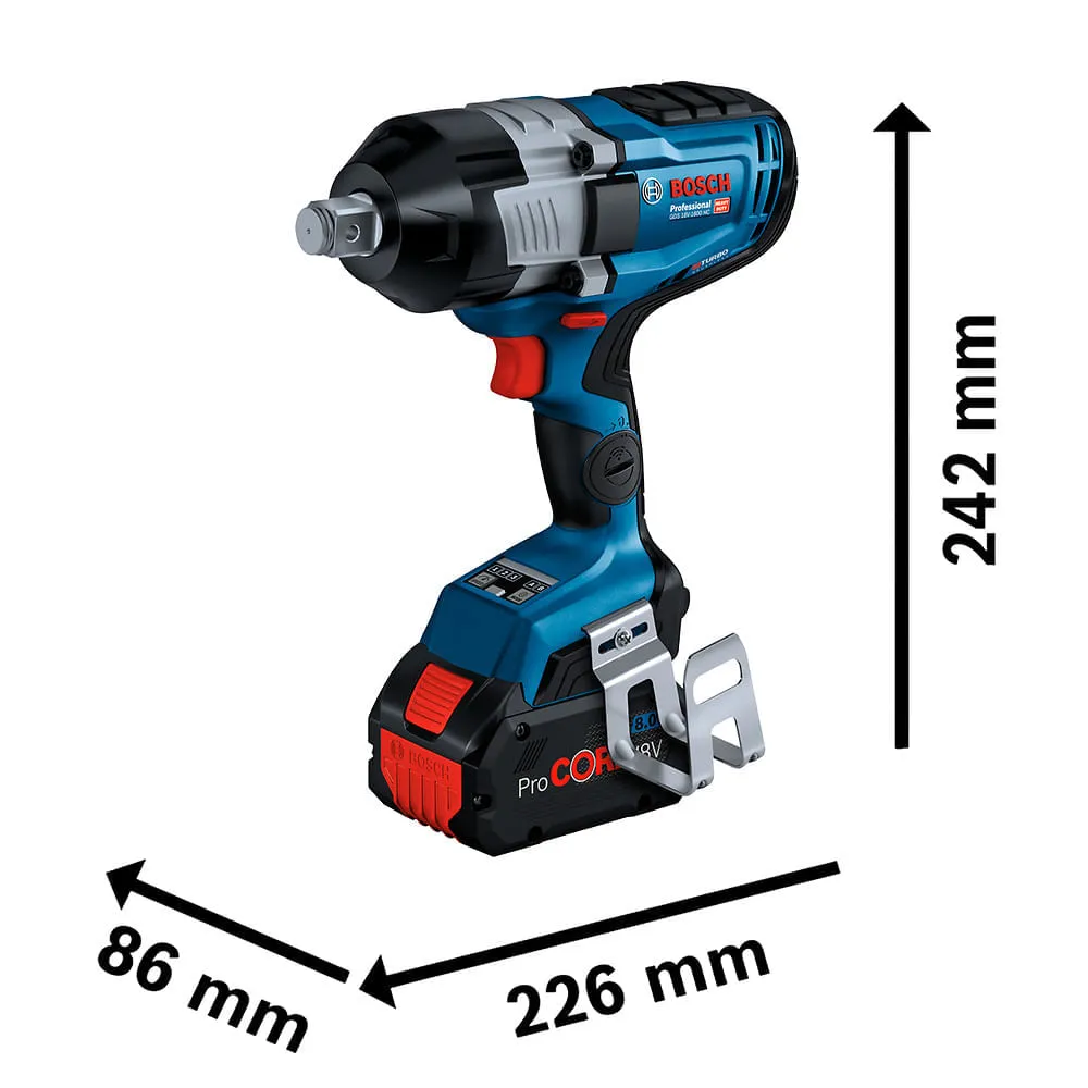 Chave de impacto Bosch GDS 18V-1600 HC 18V 2Bat + maleta