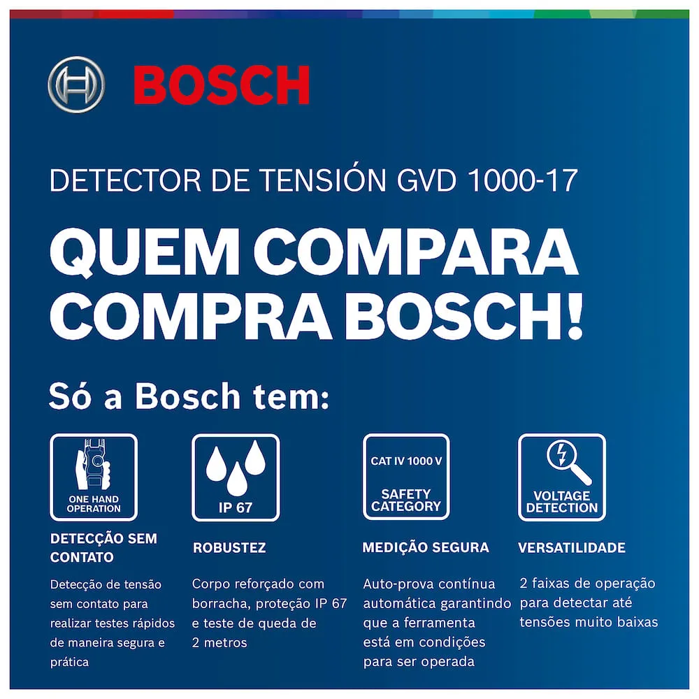 Detector de Tensão sem contato Bosch GVD 1000-17