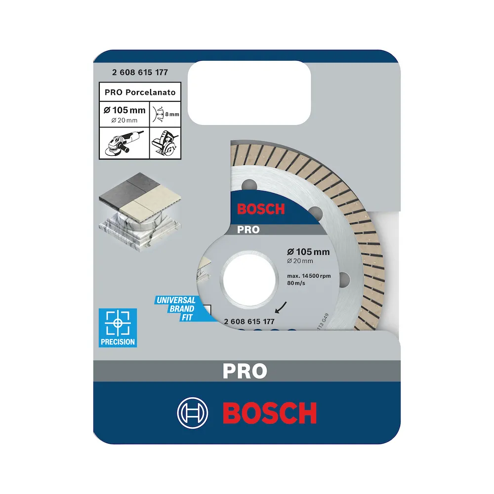 Disco Diamantado Bosch PRO Porcelanato Turbo 105 x 20mm
