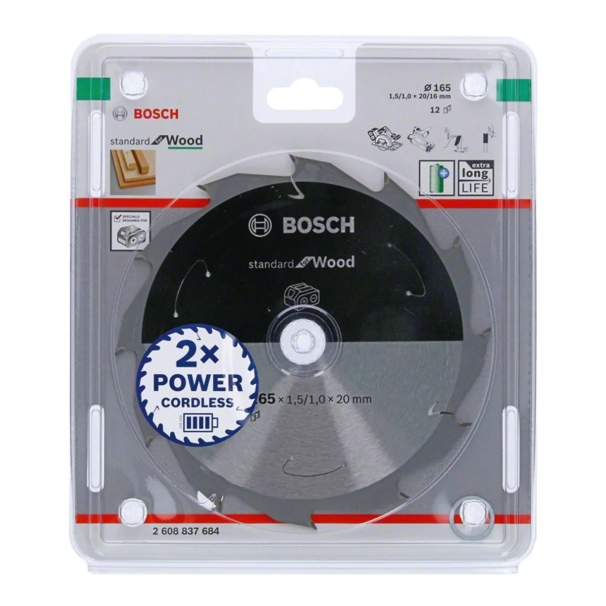 Disco de serra circular Bosch ø165x20x1mm