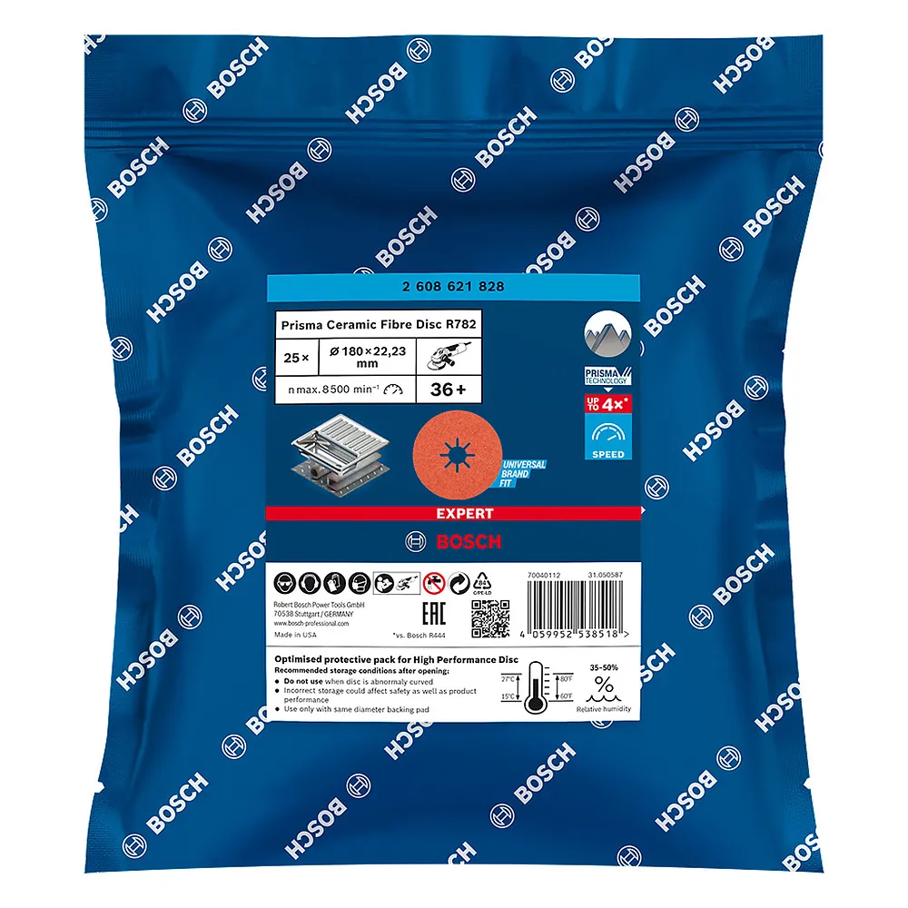 Disco desbaste Bosch EXPERT Prisma Ceramic Ø180mm G36+ 25pçs