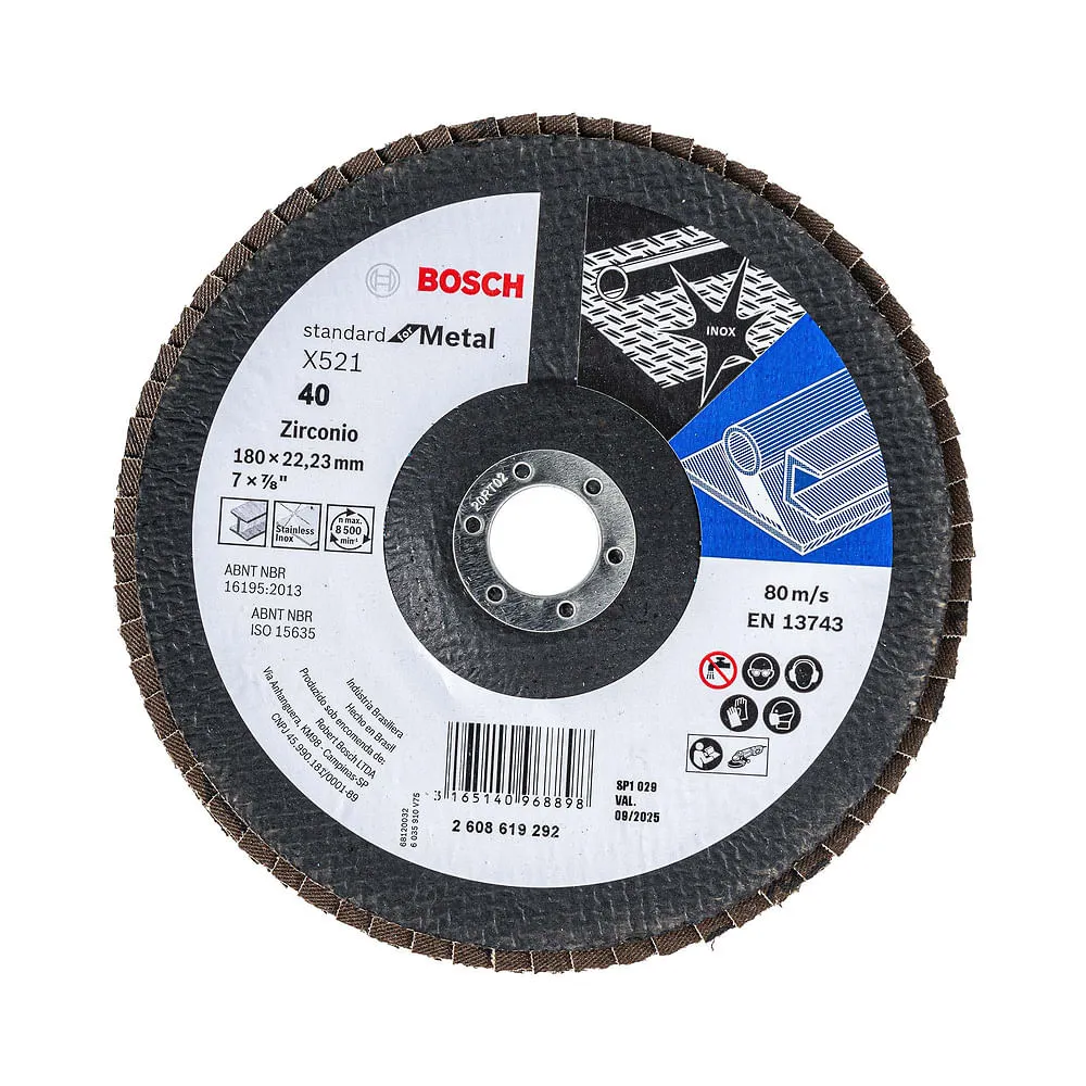Disco flap curvo Bosch Standard for Metal; 180mm