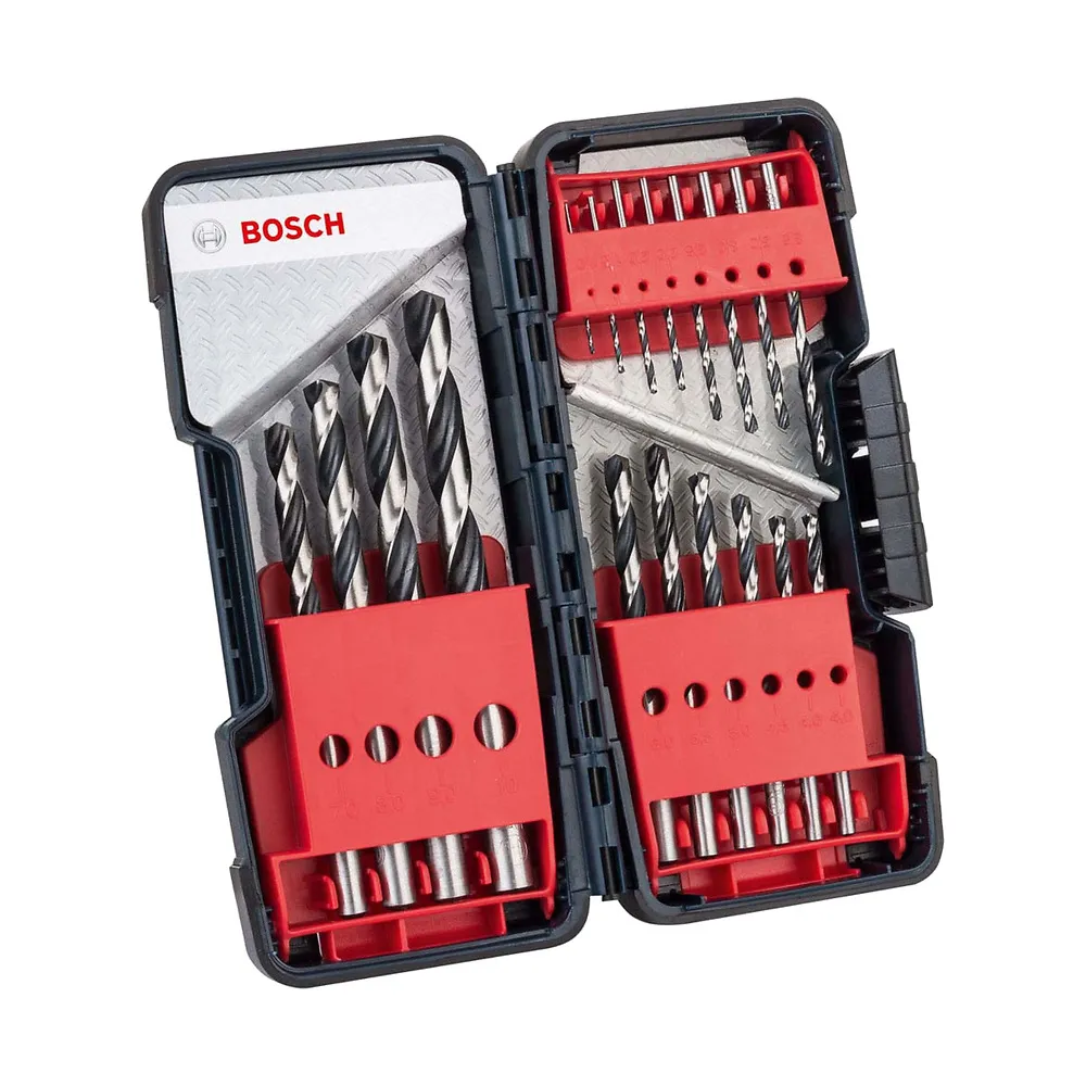 Jogo Broca Metal Bosch HSS-PointTeQ ToughBox 1-10mm 18 peças