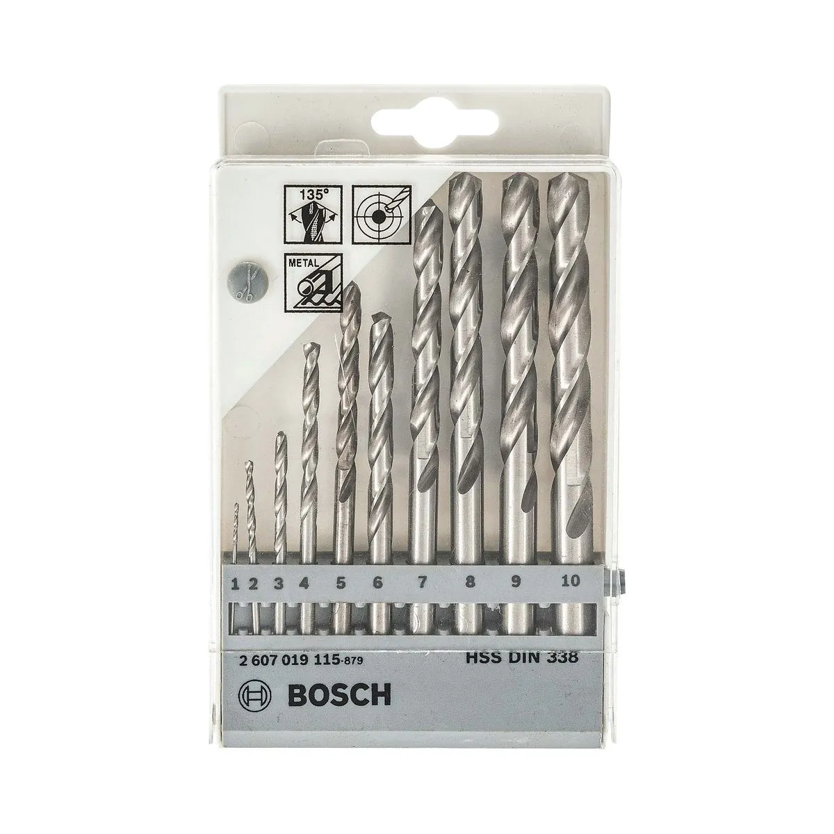 Jogo Broca para Metal Bosch HSS-G 1-10mm 10 peças