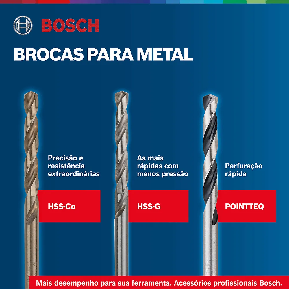 Jogo broca para metal Bosch HSS-G 1-10mm 19 peças