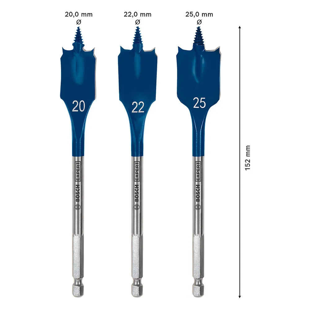 Jogo com 3 Brocas Bosch EXPERT Self Cut Speed 20-25mm x 152mm