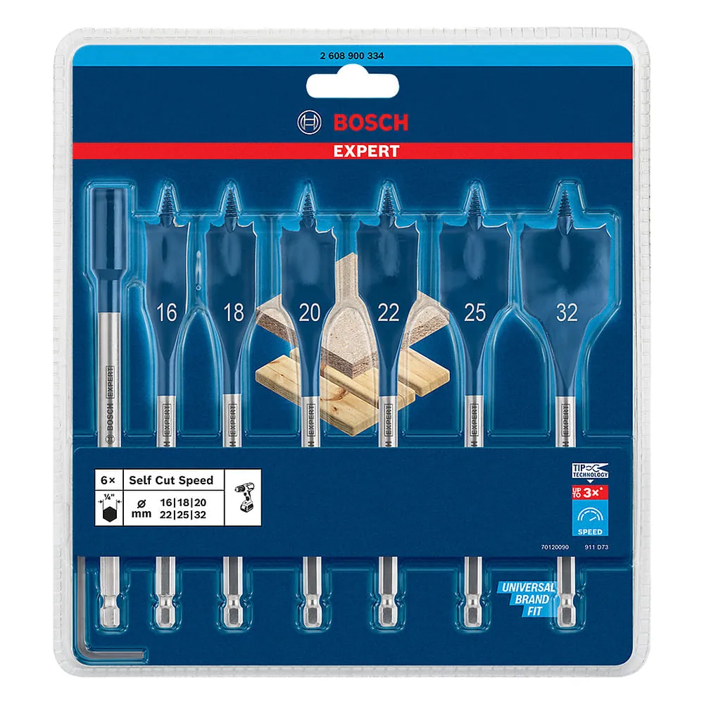 Jogo com 7 Brocas Bosch EXPERT Self Cut Speed 16-32mmx152mm