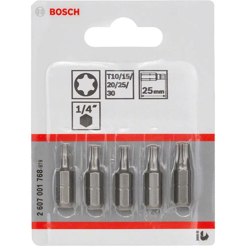 Jogo de pontas Bosch Extra Hard Torx 25mm, 5pçs