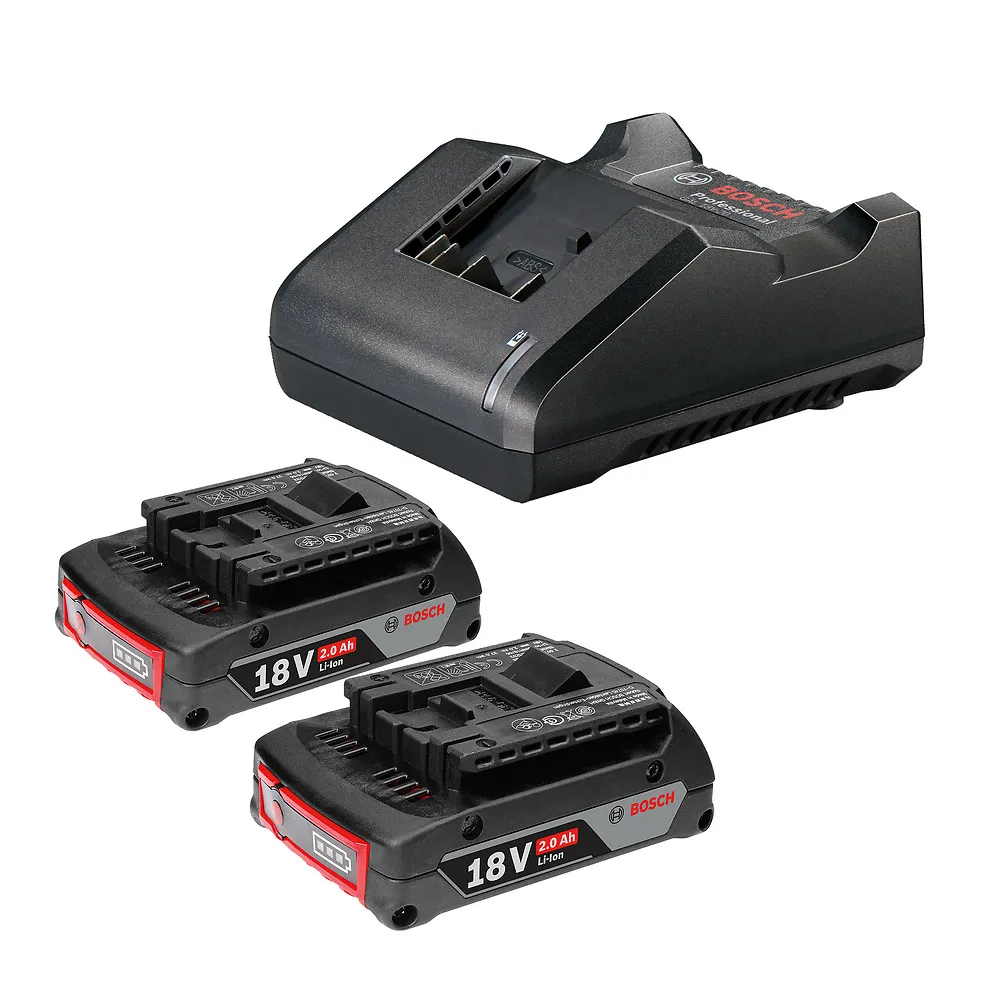 Kit 2 Baterias GBA 18V 2Ah + Carregador Bosch GAL18V-20 Bivolt
