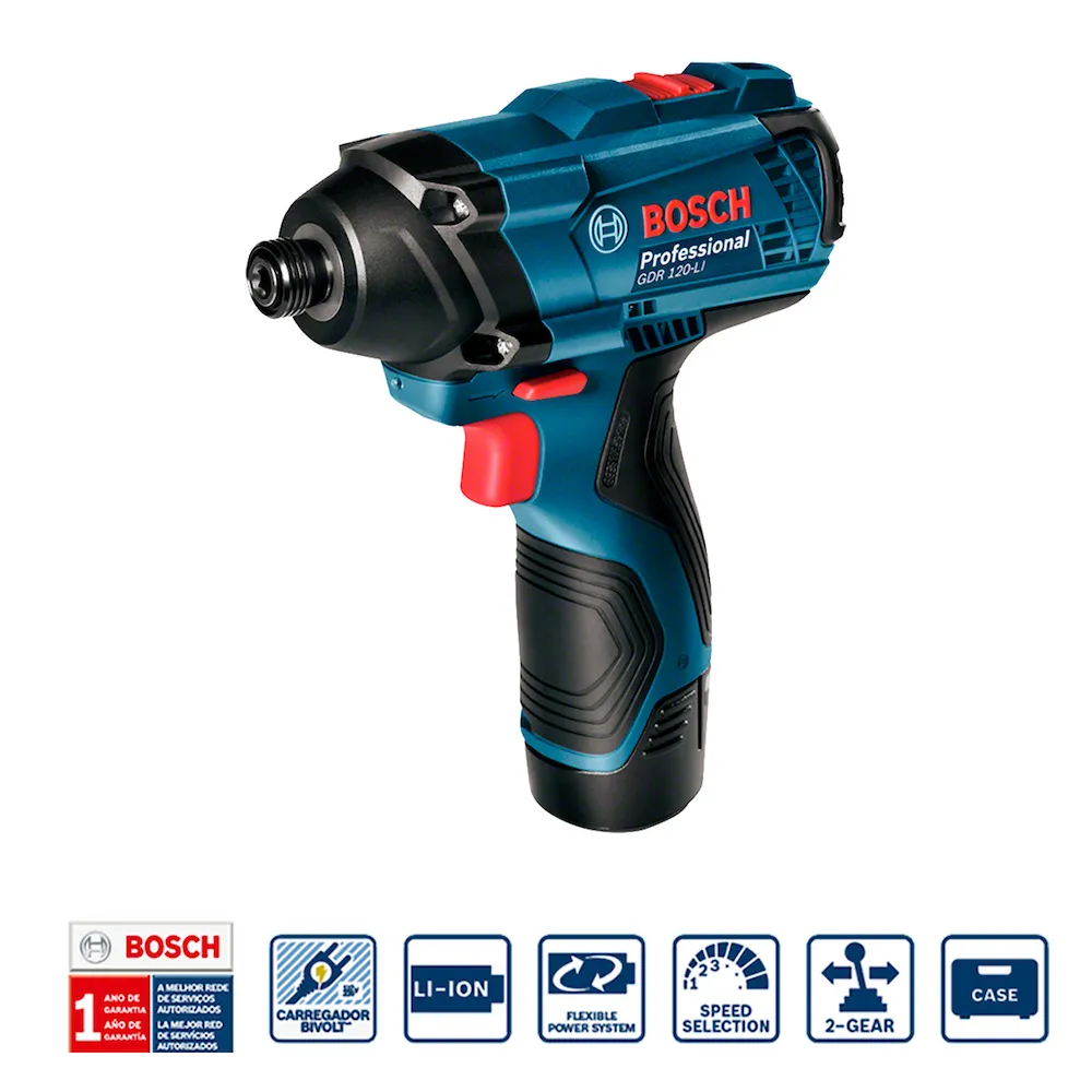 Kit Bosch Parafusadeira GSR120-LI + Parafusadeira de impacto GDR120-LI 2B+M