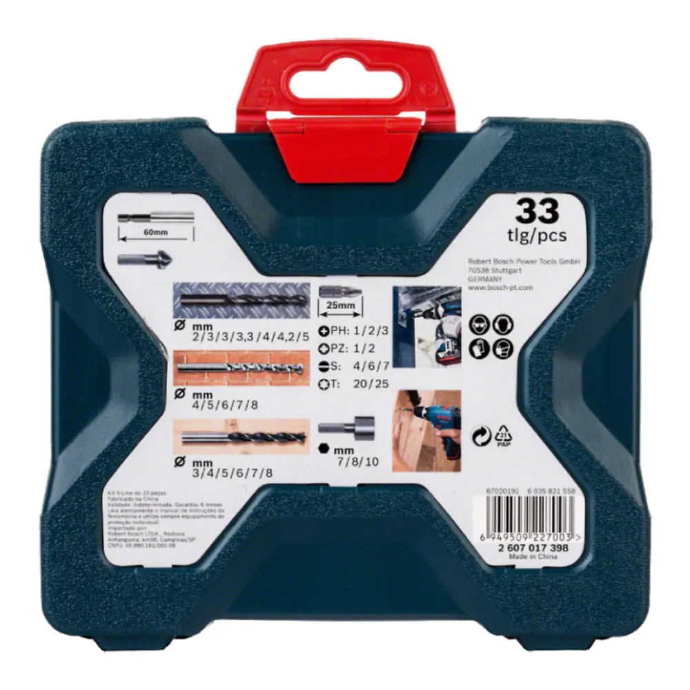 Kit de pontas e brocas Bosch X-Line 33 peças