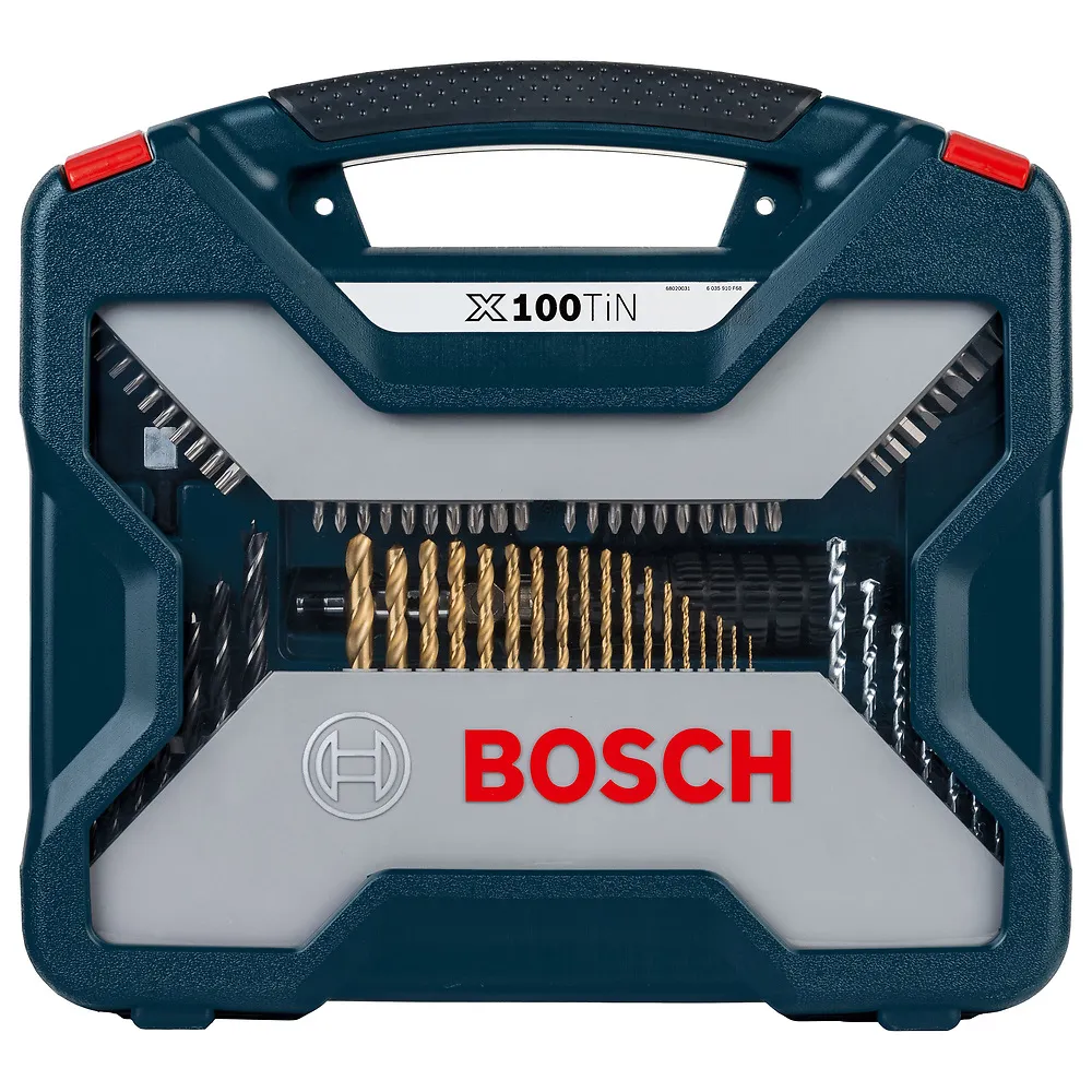 Kit de pontas e brocas em Titânio Bosch X-Line 100 peças