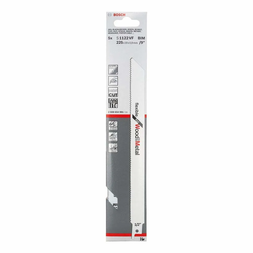 Lâmina de serra sabre Bosch S1122VF Flexible for Wood and Metal