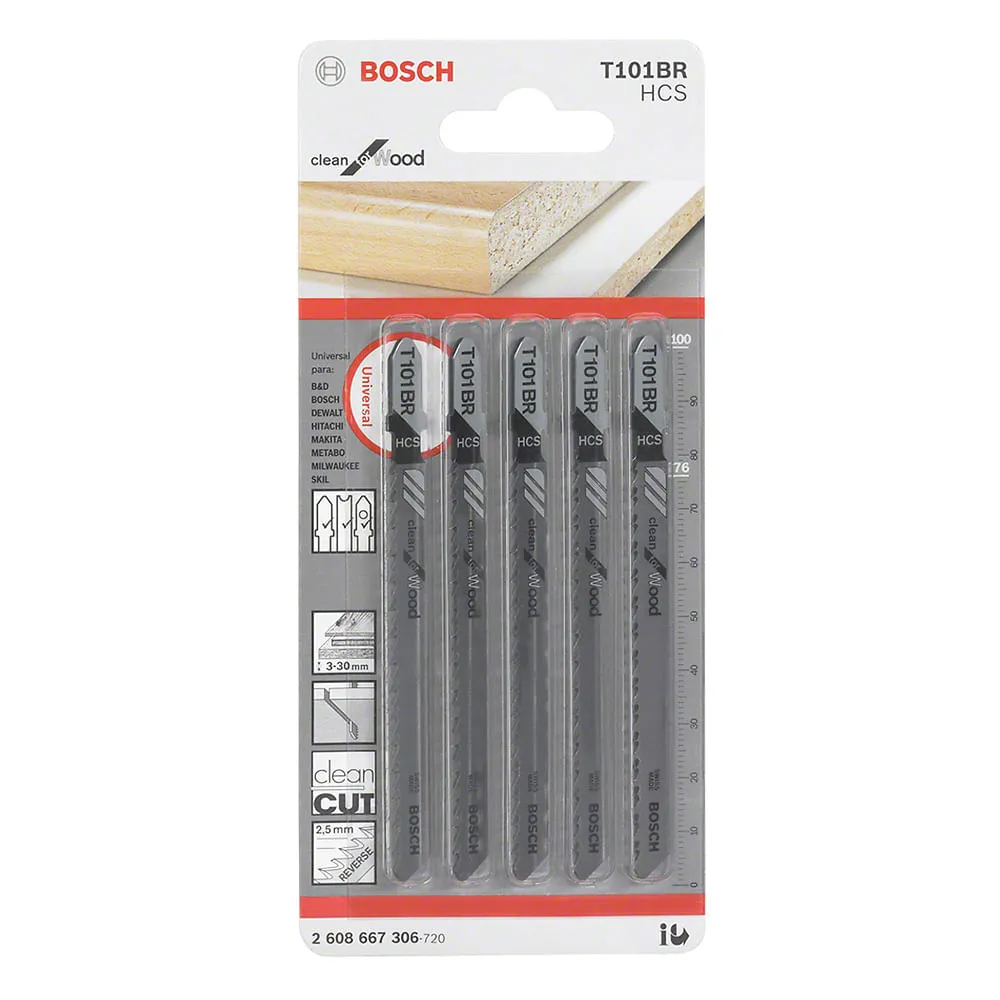 Lâmina de serra tico tico Bosch Clean for Wood 5 peças