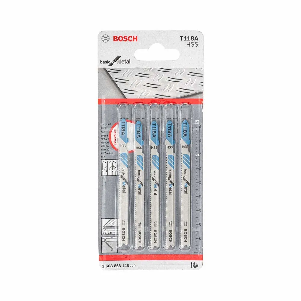 Lâmina serra tico-tico Bosch T118A Basic for metal 5pçs