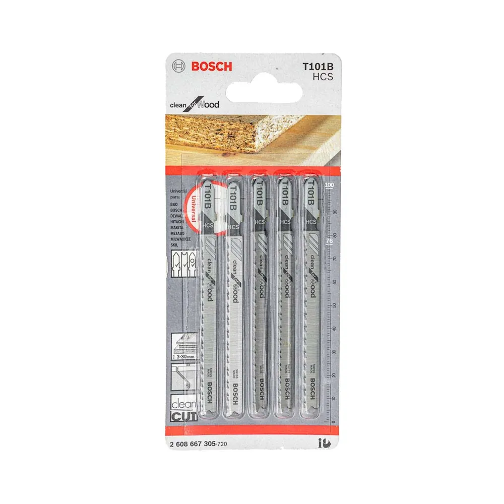 Lâmina serra tico tico Bosch T11B Clean for wood 5 peças