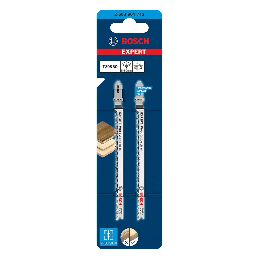 Lâmina serra ticotico Bosch EXPERT Wood2-SideClean T308BO 2pçs
