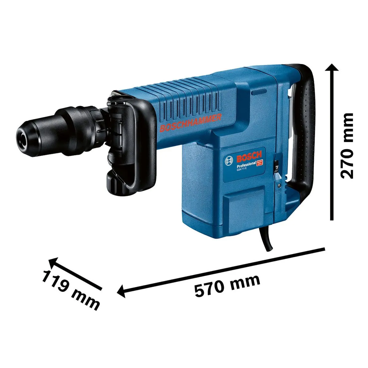 Martelete demolidor Bosch GSH 11 E, 1500W, 220V, em maleta