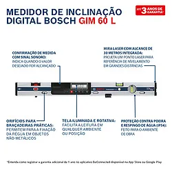 Medidor de inclinação digital Bosch GIM 60 L