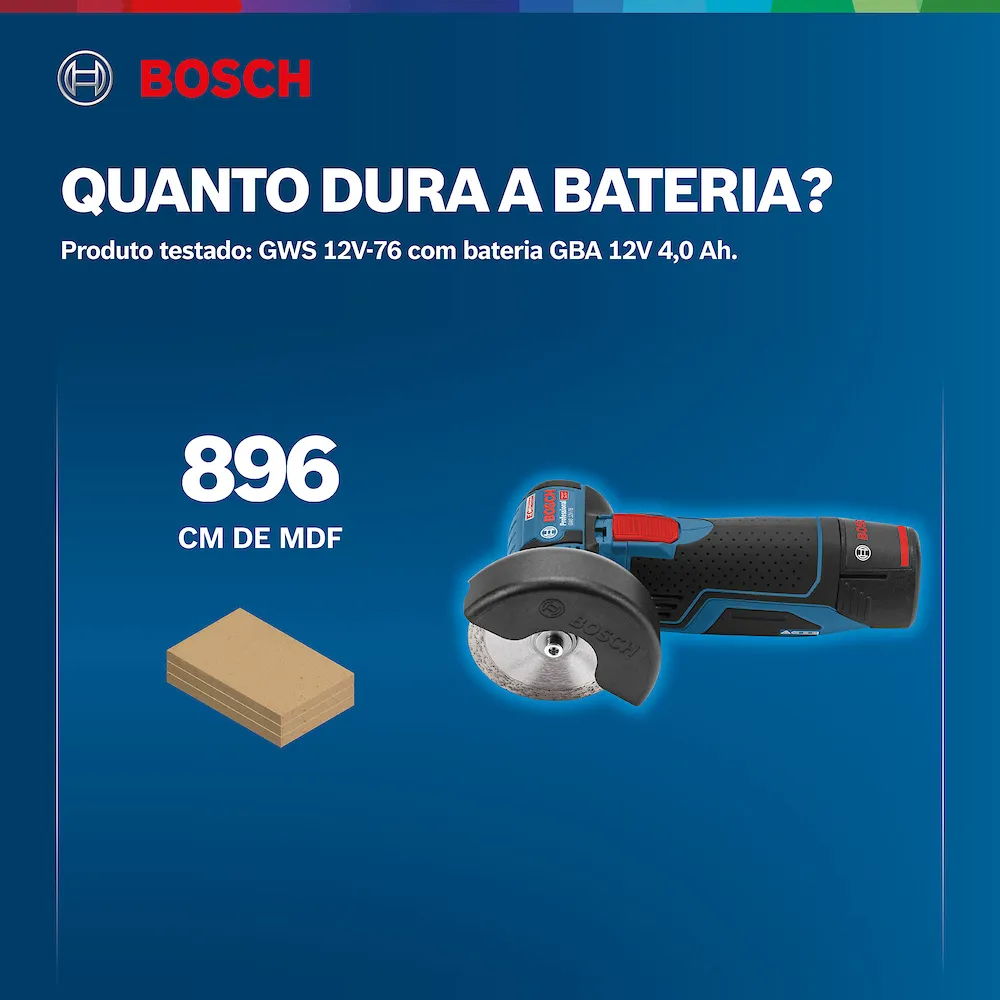 Multicortadora Bosch GWS 12V-76 Brushless Sem bateria