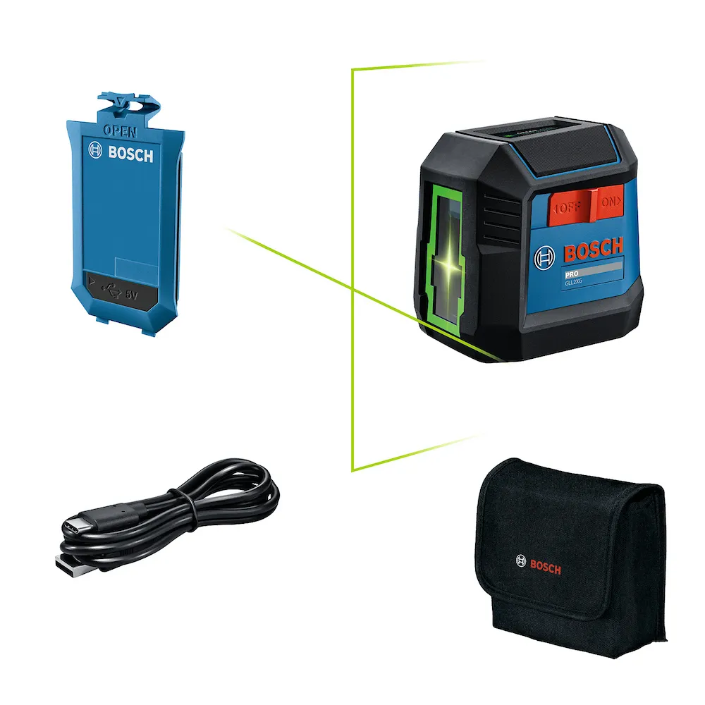 Nível Laser de linhas verdes Bosch GLL2XG LI 20m
