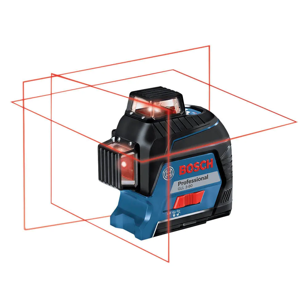 Nível a laser Bosch GLL 3-80, 80m, 360º, em maleta