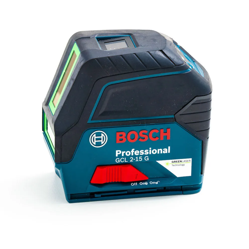 Nível a laser verde Bosch GCL 2-15 G 15m, suporte e maleta