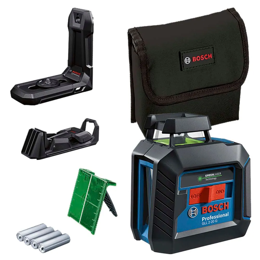 Nível laser verde de linhas cruzadas Bosch GLL 2-20G 10m