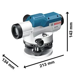 Nível óptico Bosch GOL 26 D, zoom de 26x, em maleta