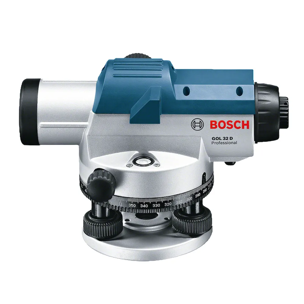 Nível óptico Bosch GOL 32 D, zoom de 32x, em maleta