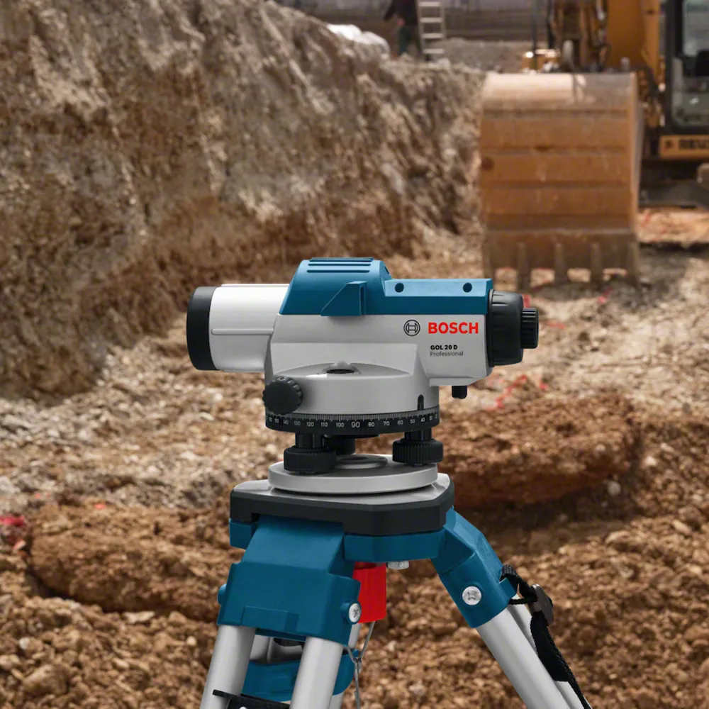 Nível óptico Bosch GOL 32 D, zoom de 32x, em maleta