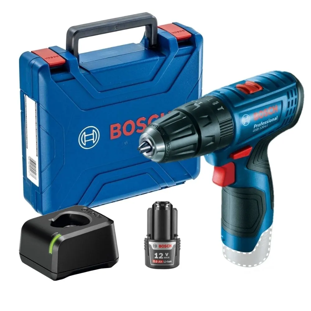 Parafusadeira Furadeira Bosch GSB 120-LI 12V 1 bateria e maleta