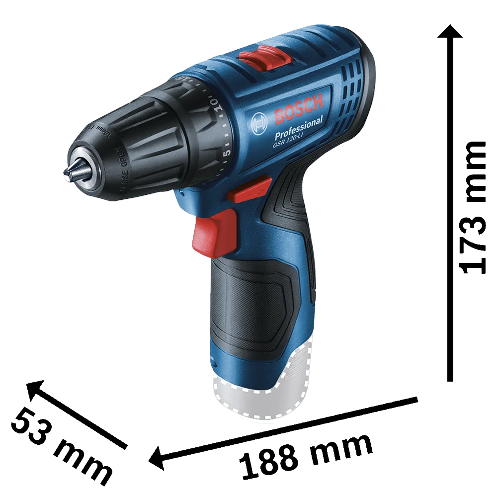Parafusadeira Furadeira Bosch GSR 120-LI 12V 2 Baterias e maleta