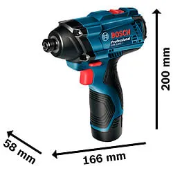 Parafusadeira de impacto Bosch GDR 120-LI, 12V, 2 baterias e maleta