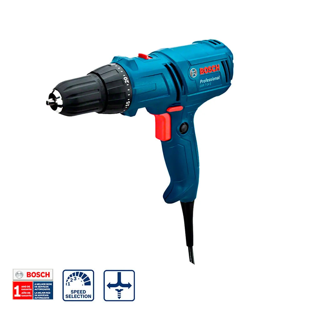 Parafusadeira e furadeira Bosch GSR 7-14 E 400W, cabo 4m