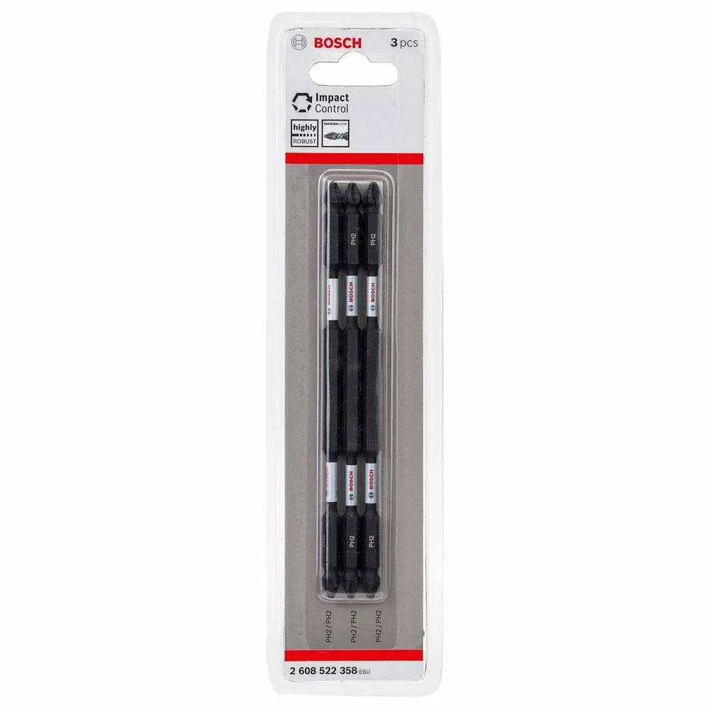 Ponta Bosch Impact Control Phillips PH2-PH2 150mm com 3pçs