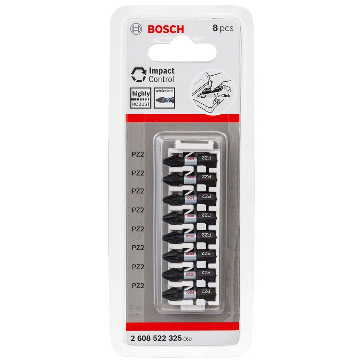 Ponta para parafusar Bosch Impact Control PZ2 25mm 8u