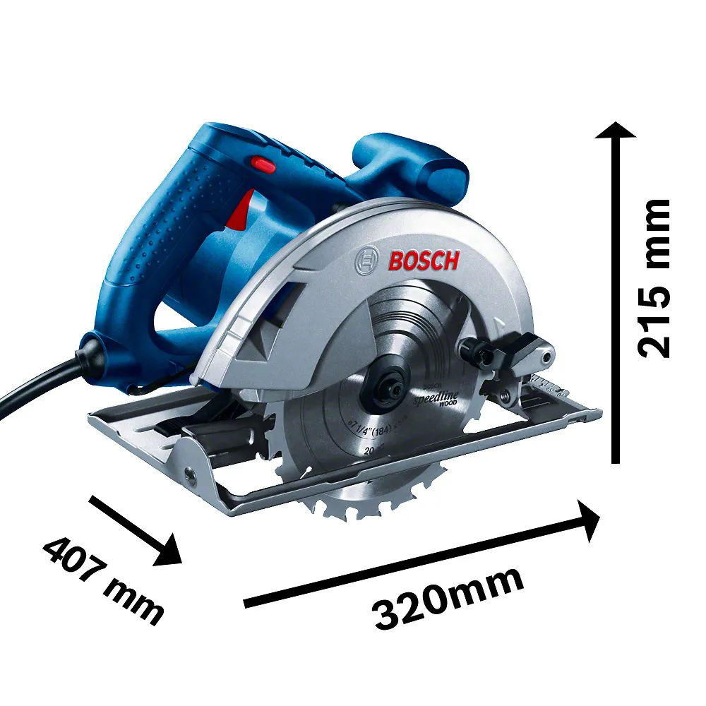 Serra Circular Bosch GKS 20-65 2000W com 1 disco e guia