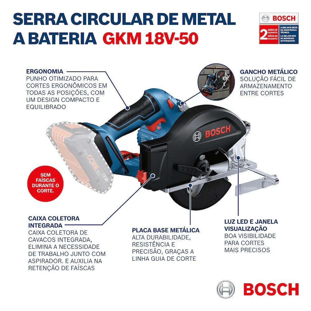 Serra circular Bosch GKM 18V-50 Sem bateria