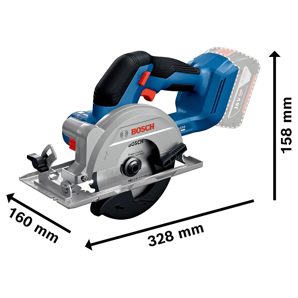 Serra circular Bosch GKS 18V-51 com disco 30D Sem bateria